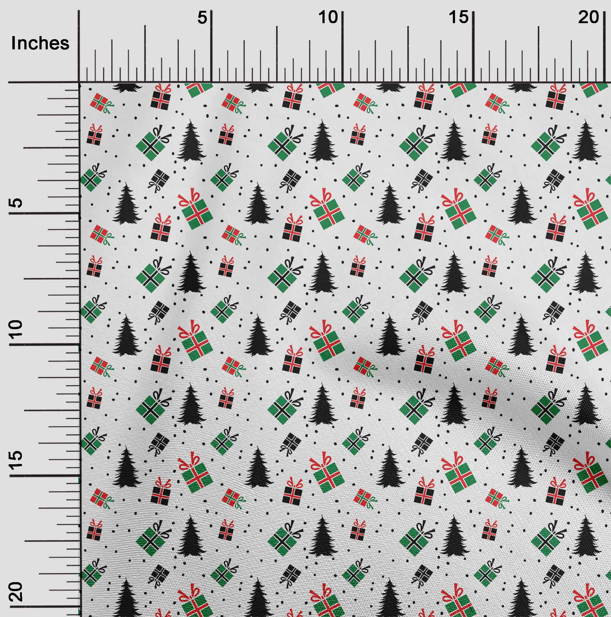 oneOone Cotton Poplin White Fabric Merry Christmas Sewing Fabric By The Yard Printed Diy Clothing Sewing Supplies 42 Inch Wide-59W