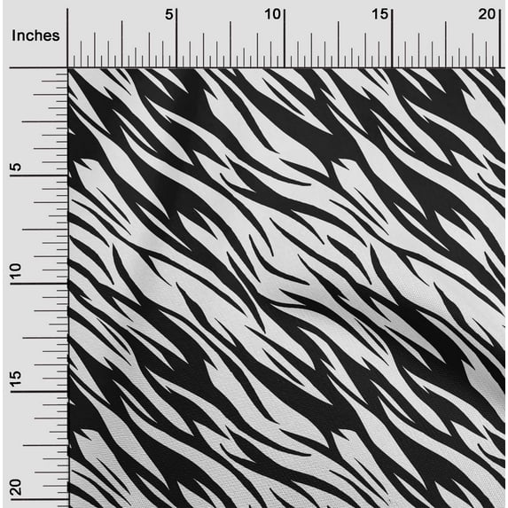 oneOone Cotton Poplin White Fabric Tiger Animal Skin Sewing Material Print Fabric By The Yard 42 Inch Wide