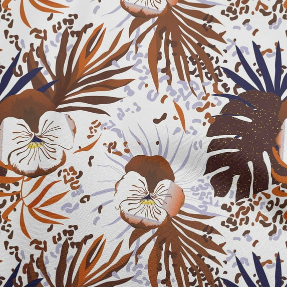 oneOone Cotton Poplin White Fabric Tropical Diy Clothing Quilting Fabric Print Fabric By Yard 42 Inch Wide