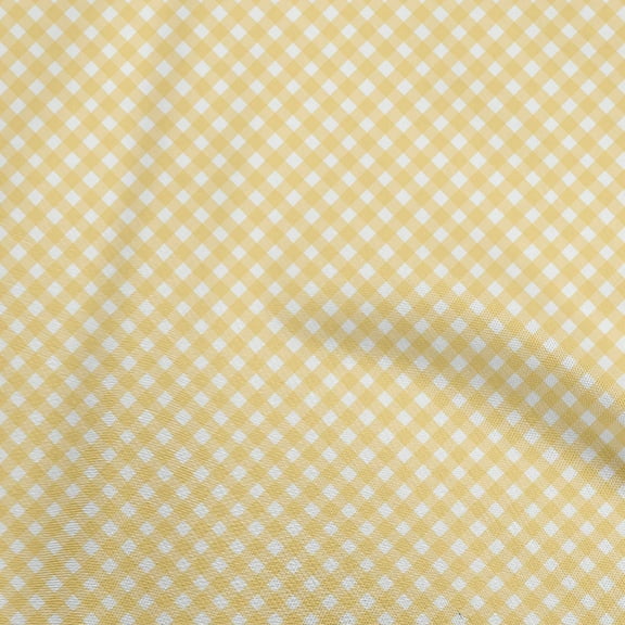 oneOone Cotton Poplin Yellow Fabric Gingham Check Diy Clothing Quilting Fabric Print Fabric By Yard 42 Inch Wide