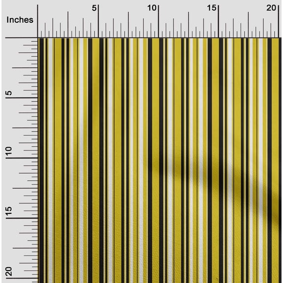 oneOone Cotton Poplin Yellow Fabric Stripes Dress Material Fabric Print Fabric By The Yard 56 Inch Wide