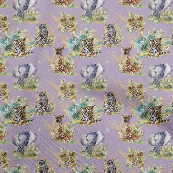 oneOone Cotton Silk Amethyst Fabric Animal Craft Projects Decor Fabric Printed By The Yard 42 Inch Wide