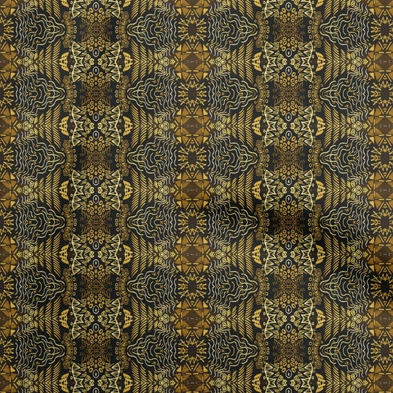 oneOone Cotton Silk Black Fabric Abstract Line Sewing Material Print Fabric By The Yard 42 Inch Wide