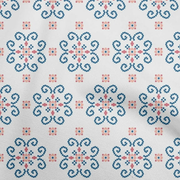 oneOone Cotton Silk Black Fabric Geometric Fair Isle Pattern Craft Projects Decor Fabric Printed By The Yard 42 Inch Wide