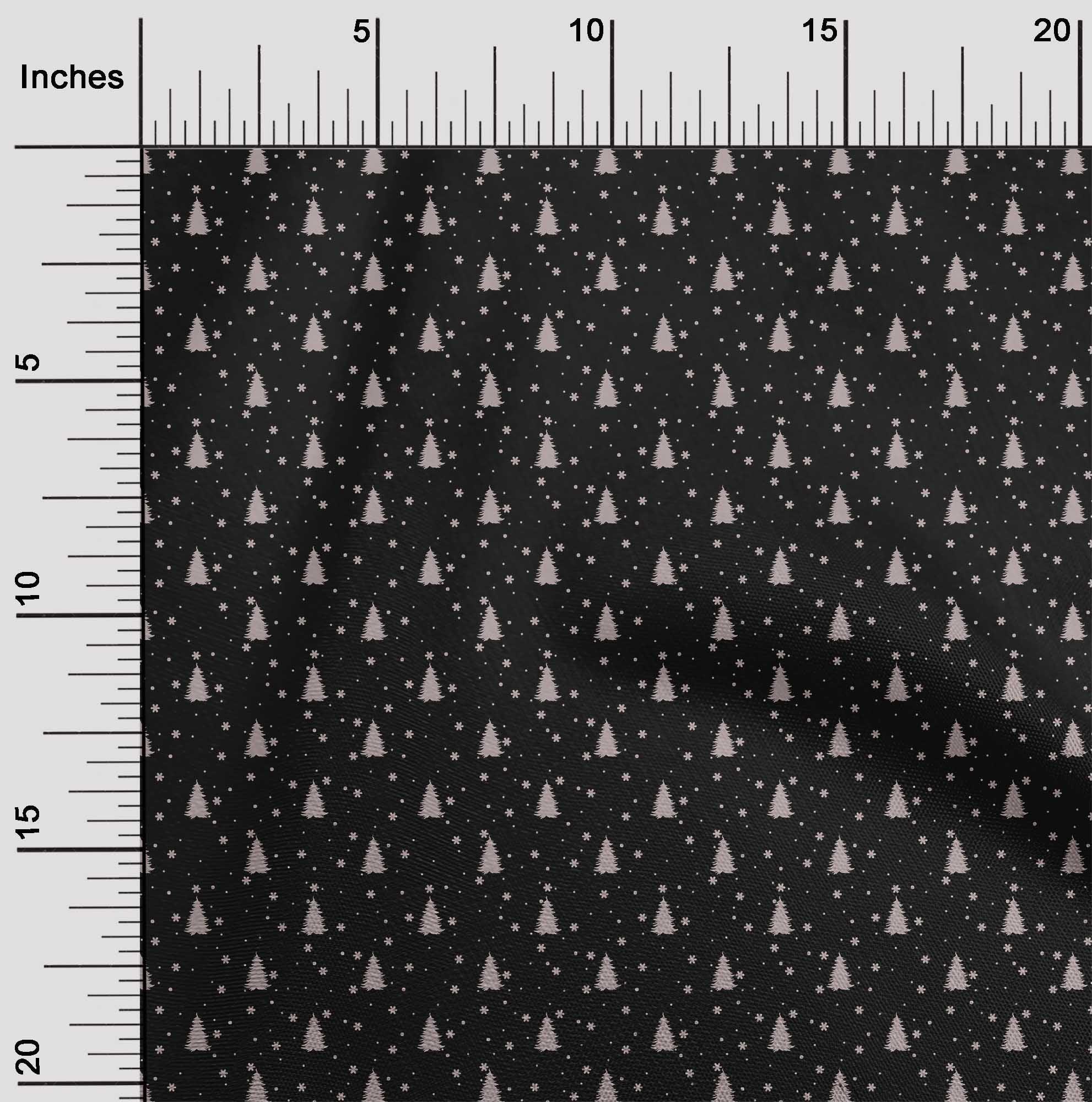 oneOone Cotton Silk Black Fabric Merry Christmas Quilting Supplies Print Sewing Fabric By The Yard 42 Inch Wide