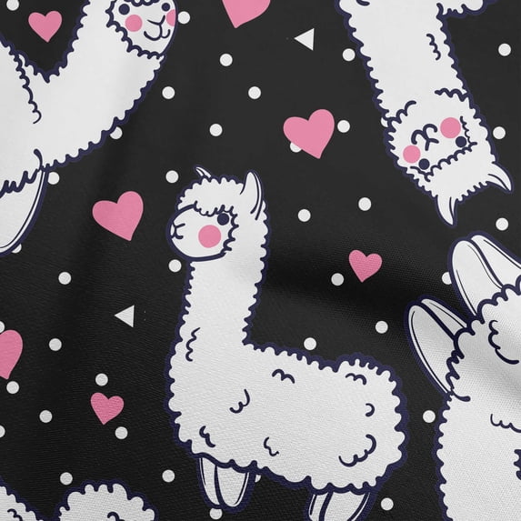 oneOone Cotton Silk Black Fabric Sheep Nursery Decor Dress Material Fabric Print Fabric By The Yard 42 Inch Wide