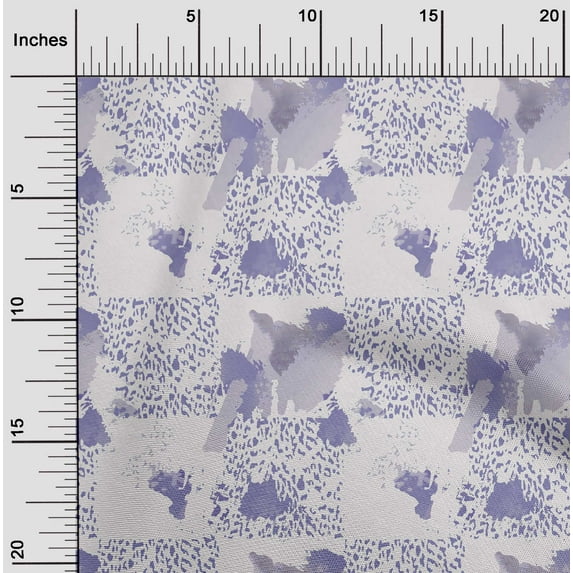 oneOone Cotton Silk Bluish Violet Fabric Leopard Skin & Texture Watercolor Quilting Supplies Print Sewing Fabric By The Yard 42 Inch Wide