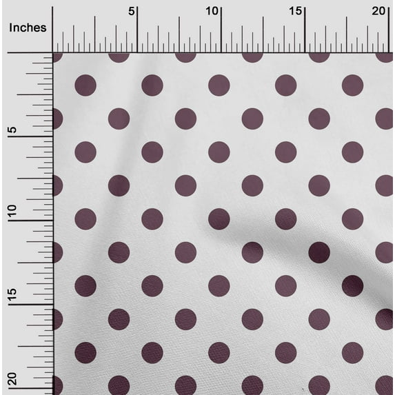 oneOone Cotton Silk Chocolate Brown Fabric Polka Dots Dots Sewing Material Print Fabric By The Yard 42 Inch Wide