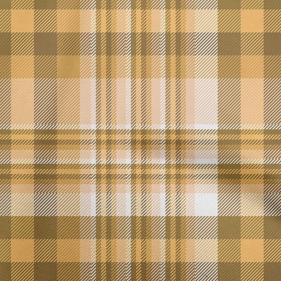 oneOone Cotton Silk Dark Beige Fabric Plaid Sewing Fabric By The Yard Printed Diy Clothing Sewing Supplies 42 Inch Wide