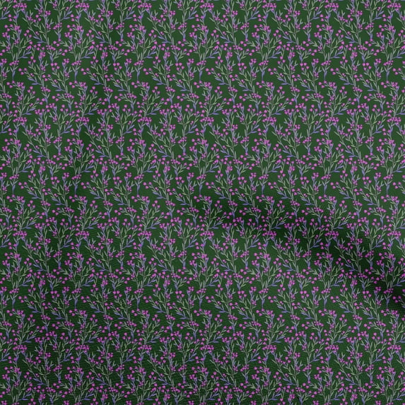 oneOone Cotton Silk Dark Green Fabric Leaves Diy Clothing Quilting Fabric Print Fabric By Yard 42 Inch Wide