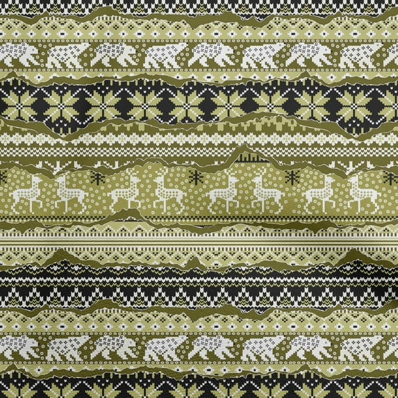 oneOone Cotton Silk Dark Olive Green Fabric Merry Christmas Sewing Fabric By The Yard Printed Diy Clothing Sewing Supplies 42 Inch Wide