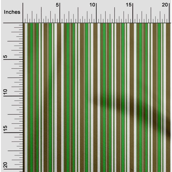 oneOone Cotton Silk Dark Olive Green Fabric Stripes Diy Clothing Quilting Fabric Print Fabric By Yard 42 Inch Wide