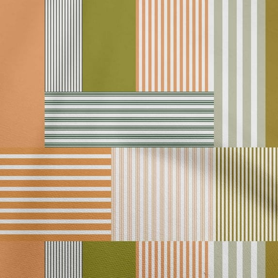 oneOone Cotton Silk Dark Olive Green Fabric Stripes Dress Material Fabric Print Fabric By The Yard 42 Inch Wide
