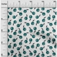 thumbnail image 1 of oneOone Cotton Silk Dark Teal Blue Fabric Leaves & Fruit Block Sewing Material Print Fabric By The Yard 42 Inch Wide, 1 of 4