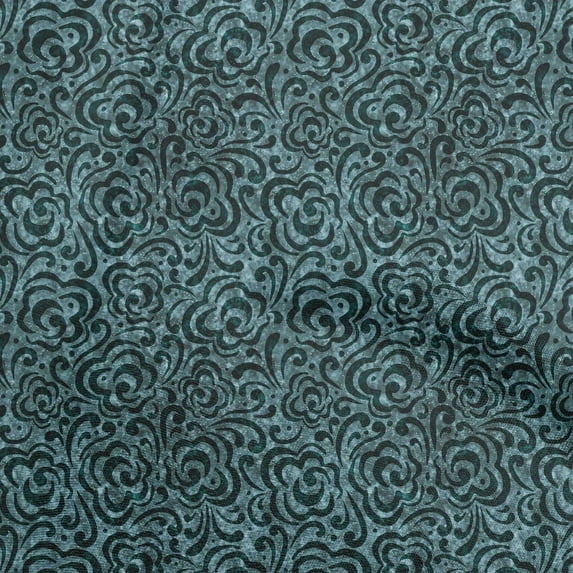 oneOone Cotton Silk Dark Teal Green Fabric Aian Batik Sewing Fabric By The Yard Printed Diy Clothing Sewing Supplies 42 Inch Wide