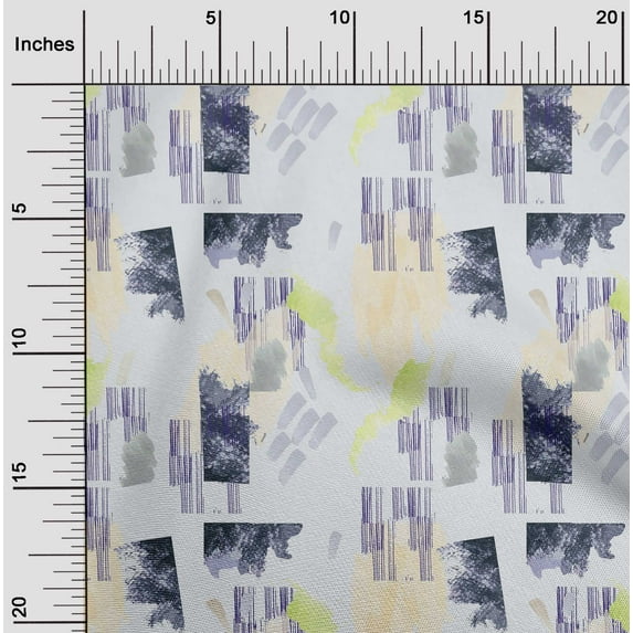 oneOone Cotton Silk Dark Teal Green Fabric Texture Watercolor Dress Material Fabric Print Fabric By The Yard 42 Inch Wide