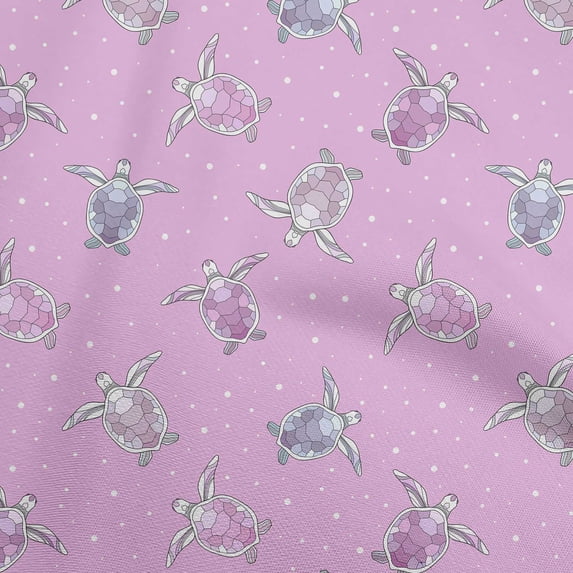 oneOone Cotton Silk Dusty Purple Fabric Ocean Turtles With Dot Quilting Supplies Print Sewing Fabric By The Yard 42 Inch Wide