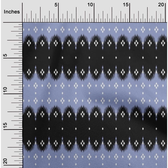 oneOone Cotton Silk Fabric Big Motif Ikat Printed Fabric 1 Yard 42 Inch Wide