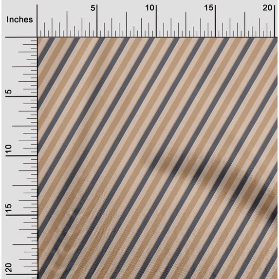oneOone Cotton Silk Fabric Diagonal Stripe Printed Craft Fabric BTY 42 Inches Wide