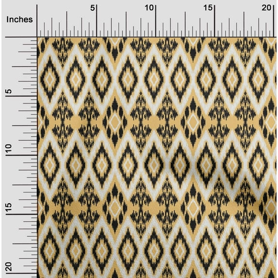 oneOone Cotton Silk Fabric Geometric Ikat Fabric Prints By Yard 42 Inch Wide