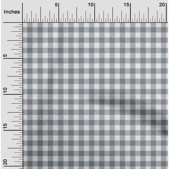 oneOone Cotton Silk Fabric Gingham Check Decor Fabric Printed BTY 42 Inch Wide