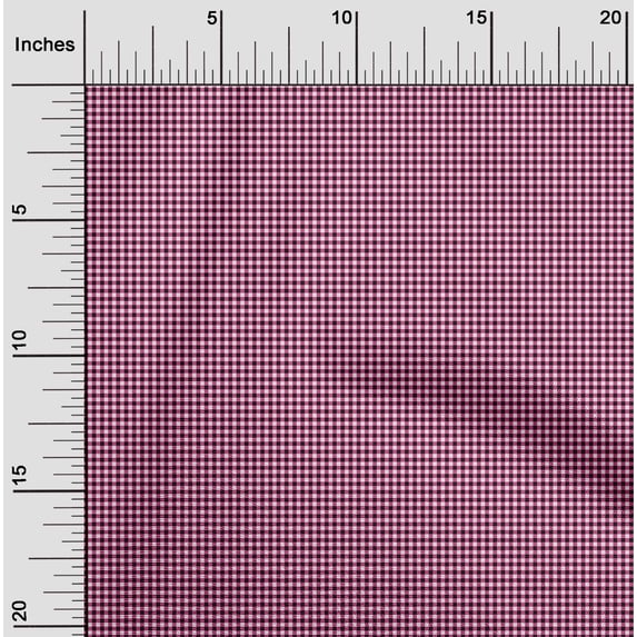 oneOone Cotton Silk Fabric Gingham Check Decor Fabric Printed BTY 42 Inch Wide