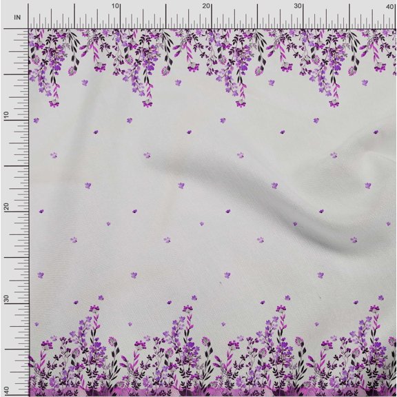 oneOone Cotton Silk Fabric Leaves & Flower Panel Decor Fabric Printed BTY 42 Inch Wide
