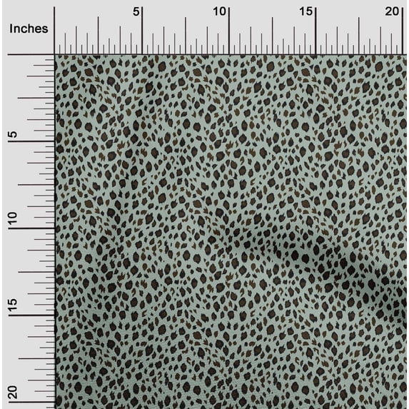 oneOone Cotton Silk Fabric Leopard Animal Skin Printed Fabric 1 Yard 42 Inch Wide
