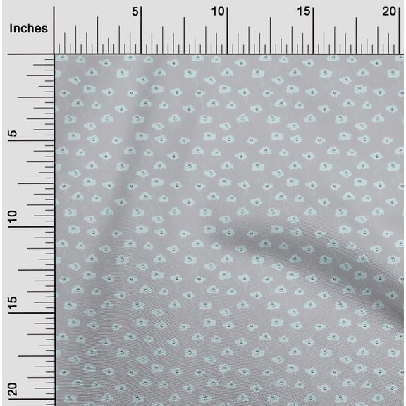 oneOone Cotton Silk Fabric Rainy Clouds Nature Print Fabric BTY 42 Inch Wide