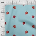 thumbnail image 1 of oneOone Cotton Silk Fabric Strawberry Fruit Print Fabric BTY 42 Inch Wide, 1 of 4