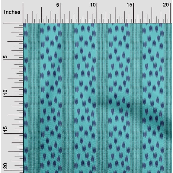 oneOone Cotton Silk Fabric Stripe Ikat Print Sewing Fabric BTY 42 Inch Wide