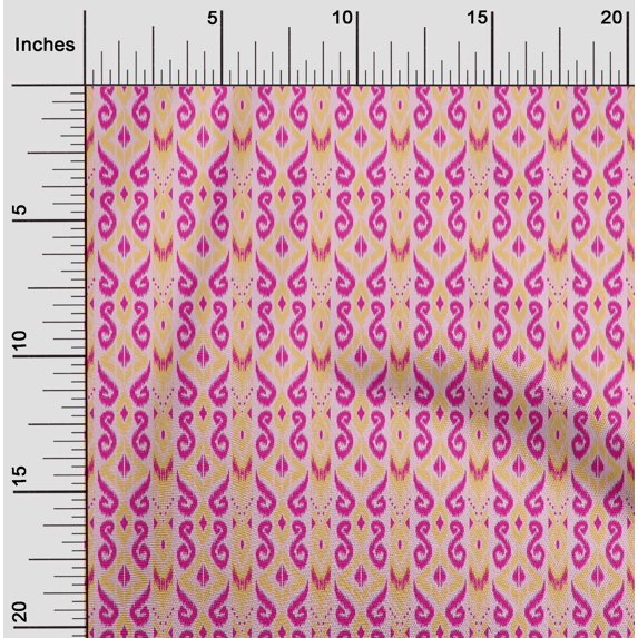 oneOone Cotton Silk Fabric Stripe & Swirl Ikat Printed Craft Fabric BTY 42 Inch Wide
