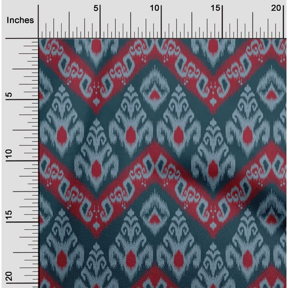 oneOone Cotton Silk Fabric Swirl & Paisley Ikat Printed Craft Fabric BTY 42 Inch Wide