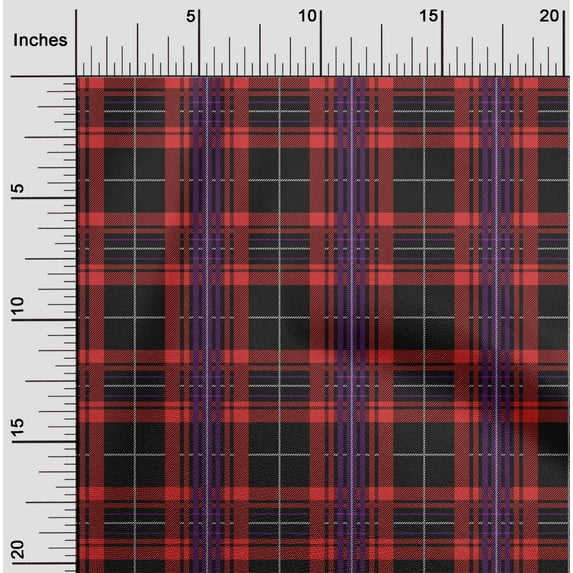 oneOone Cotton Silk Fabric Tartan Check Decor Fabric Printed BTY 42 Inch Wide