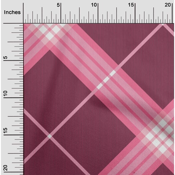 oneOone Cotton Silk Fabric Tartan Check Print Fabric By Yard 42 Inch Wide