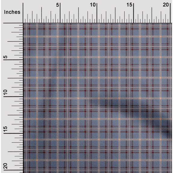 oneOone Cotton Silk Fabric Tartan Check Print Sewing Fabric BTY 42 Inch Wide
