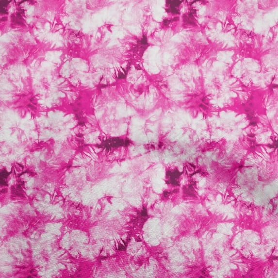 oneOone Cotton Silk Fuschia Pink Fabric Tie Dye Fabric For Sewing Printed Craft Fabric By The Yard 42 Inch Wide