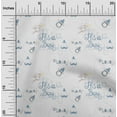 thumbnail image 1 of oneOone Cotton Silk Grayish Blue Fabric Text|Bird & Baby Feeder Kids Quilting Supplies Print Sewing Fabric By The Yard 42 Inch Wide, 1 of 4