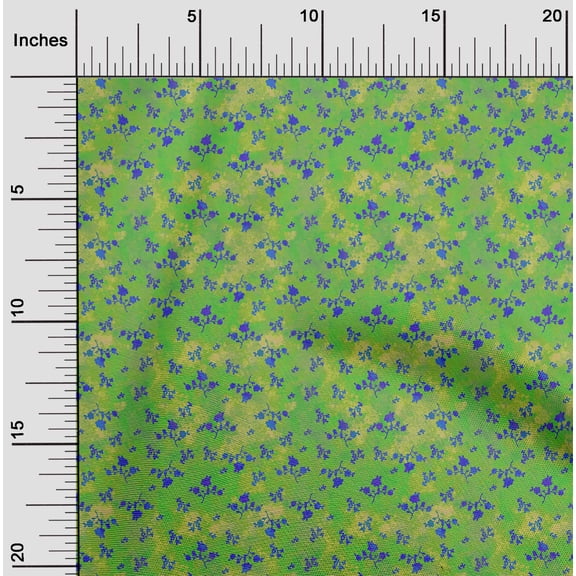 oneOone Cotton Silk Green Fabric Batik Craft Projects Decor Fabric Printed By The Yard 42 Inch Wide - 7U