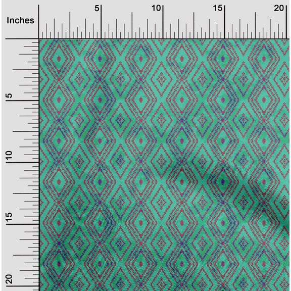 oneOone Cotton Silk Green Fabric Batik Dress Material Fabric Print Fabric By The Yard 42 Inch Wide