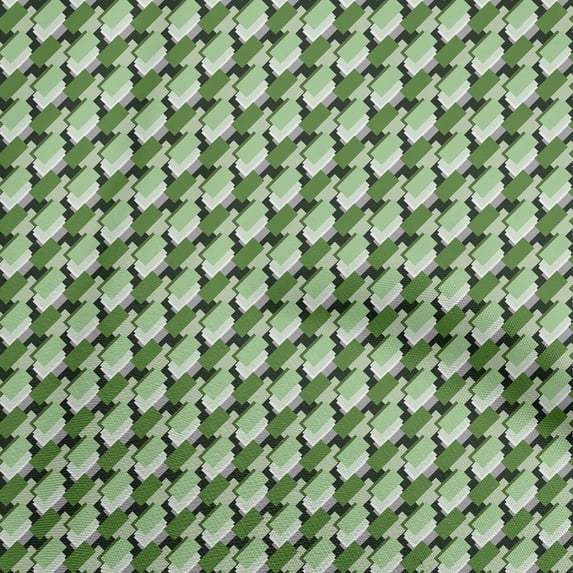 oneOone Cotton Silk Green Fabric Geometric Sewing Material Print Fabric By The Yard 42 Inch Wide