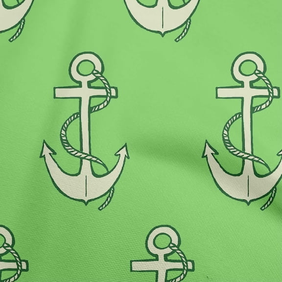 oneOone Cotton Silk Green Fabric Nautical Sewing Fabric By The Yard Printed Diy Clothing Sewing Supplies 42 Inch Wide