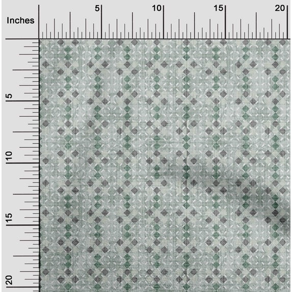 oneOone Cotton Silk Laurel Green Fabric Geometric Texture Sewing Fabric By The Yard Printed Diy Clothing Sewing Supplies 42 Inch Wide