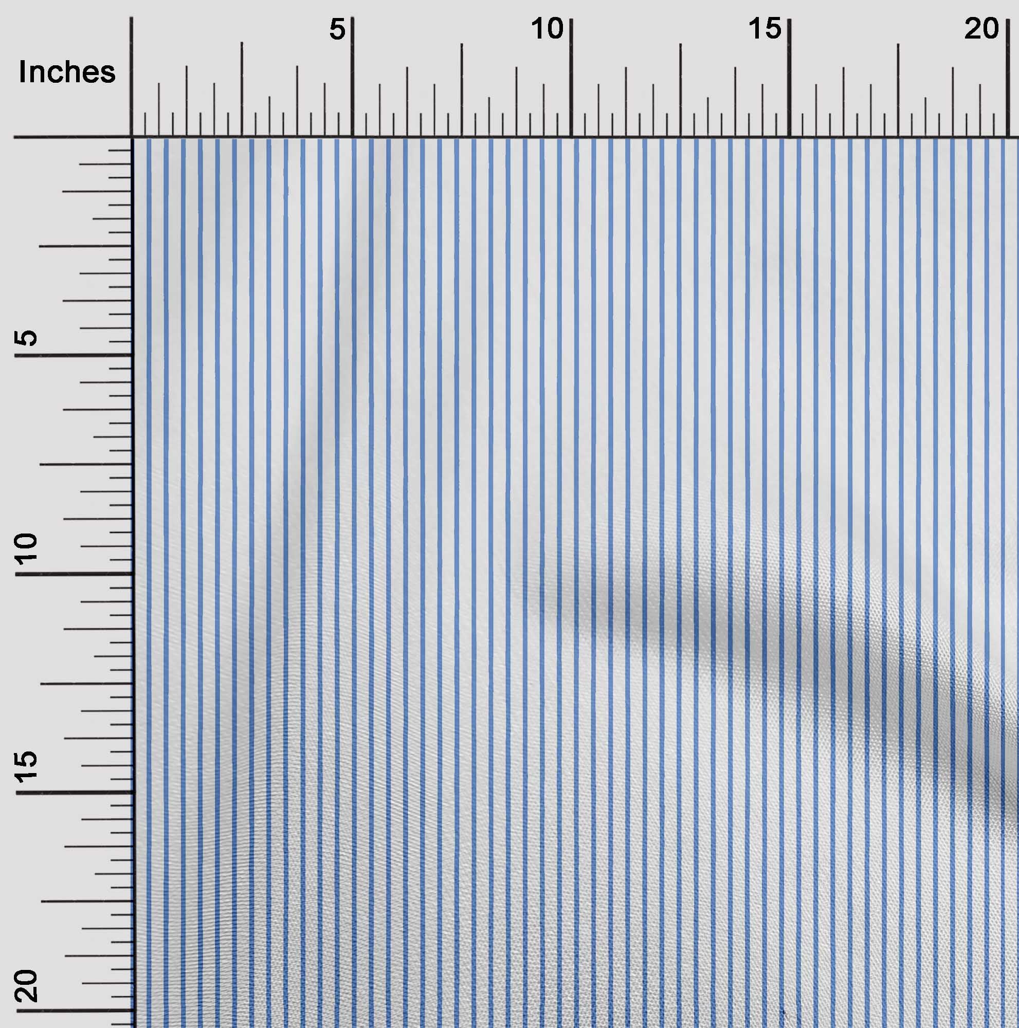 oneOone Cotton Silk Light Blue Fabric Stripes Fabric For Sewing Printed Craft Fabric By The Yard 42 Inch Wide