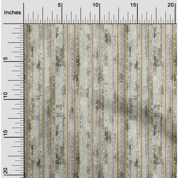 oneOone Cotton Silk Light Gray Fabric Texture & Triangle Geometric Dress Material Fabric Print Fabric By The Yard 42 Inch Wide