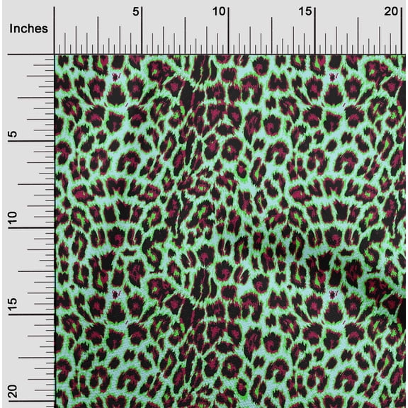 oneOone Cotton Silk Light Green Fabric Animal Skin Sewing Craft Projects Fabric Prints By Yard 42 Inch Wide-BCH