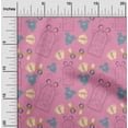thumbnail image 1 of oneOone Cotton Silk Light Pink Fabric Clothes|Footprint & Baby Feeder Kids Sewing Fabric By The Yard Printed Diy Clothing Sewing Supplies 42 Inch Wide, 1 of 4