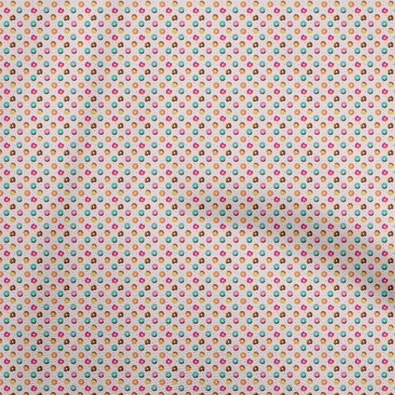 oneOone Cotton Silk Light Pink Fabric Donuts Craft Projects Decor Fabric Printed By The Yard 42 Inch Wide