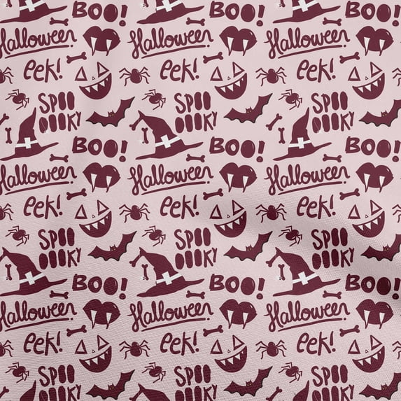 oneOone Cotton Silk Light Pink Fabric Halloween Sewing Craft Projects Fabric Prints By Yard 42 Inch Wide