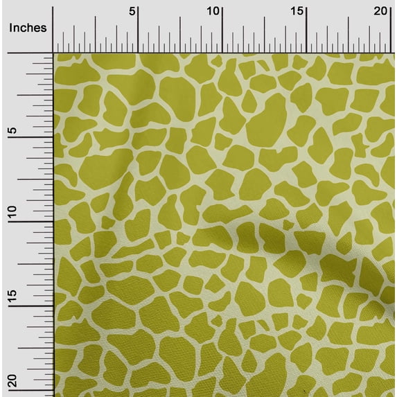 oneOone Cotton Silk Lime Green Fabric Giraffe Animal Skin Sewing Material Print Fabric By The Yard 42 Inch Wide